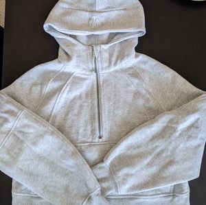 Lululemon heathered grey oversized scuba half zip size xs/s